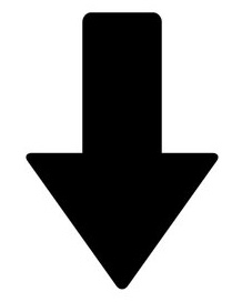 A solid black downward-pointing arrow on a white background.